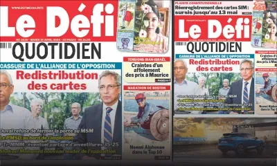 Voici la une du Défi Quotidien de ce Mardi 16 Avril 2024