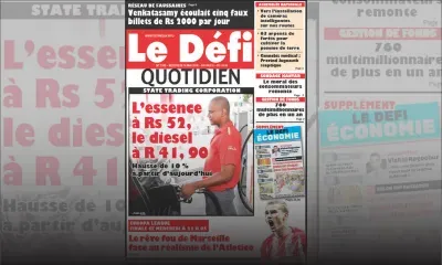 Voici la Une du Defi Quotidien de ce mercredi 16 mai 2018