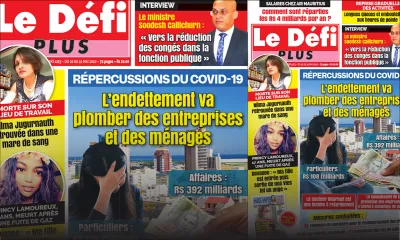 Voici la Une du Défi Plus de ce samedi 16 mai 2020