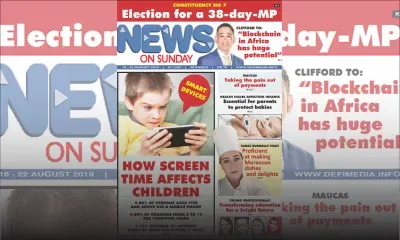 Voici la Une de News on Sunday de ce Vendredi 16 Août 2019