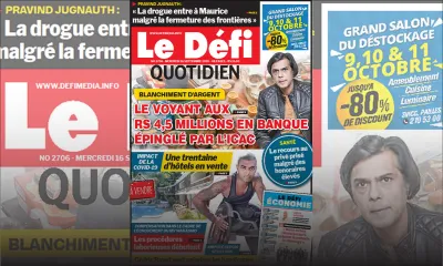Voici la Une du Défi Quotidien de ce mercredi 16 Septembre 2020
