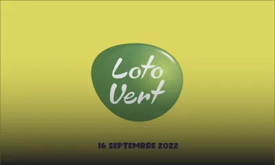 Loterie Vert : tirage de ce vendredi 16 Septembre 2022