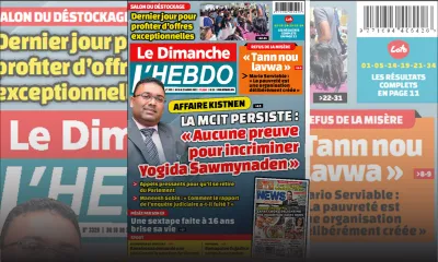 Voici la Une de Le Dimanche/L'Hebdo de ce dimanche 16 Octobre 2022