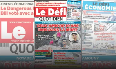 Voici la une du Défi Quotidien de ce mercredi 16 Novembre 2022