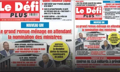 Voici la une du Défi Plus de ce Samedi 16 Novembre 2024