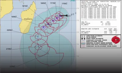 Selon le Joint Typhoon Warning Center, Berguitta maintient son intensité