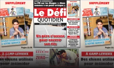Voici la Une du Defi Quotidien de ce mardi 17 avril