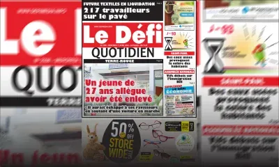 Voici la Une du Defi Quotidien de ce mercredi 17 Avril 2019