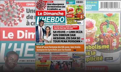 Voici la Une de Le Dimanche/L'Hebdo de ce dimanche 17 avril 2022