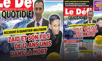 Voici la Une du Defi Quotidien de ce vendredi 17 juillet 2020