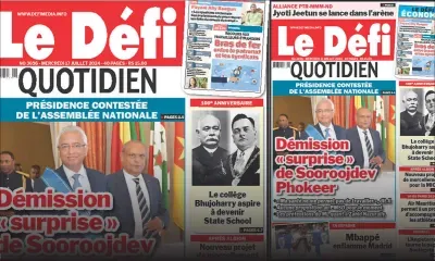 Voici la une du Défi Quotidien de ce Mercredi 17 Juillet 2024