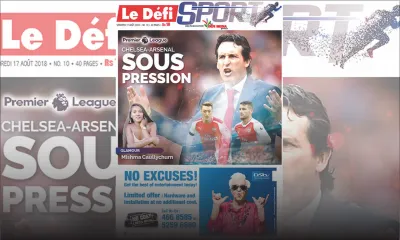 Voici la Une du Défi Sport de ce vendredi 17 août 2018