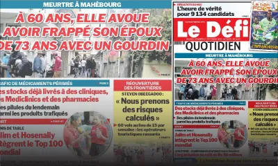 Voici la Une du Défi Quotidien de ce vendredi 17 Septembre 2021