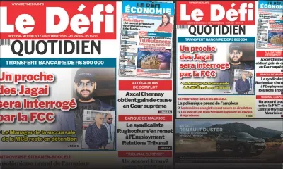 Voici la une du Défi Quotidien de ce Mercredi 17 Septembre 2025