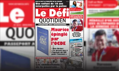 Voici la Une du Defi Quotidien de ce mercredi 17 Octobre 2018