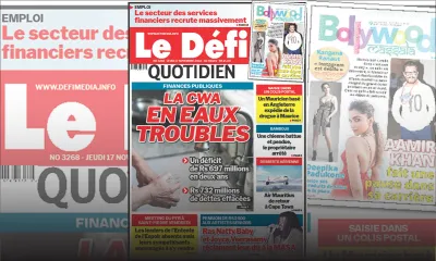 Voici la une du Défi Quotidien de ce jeudi 17 Novembre 2022