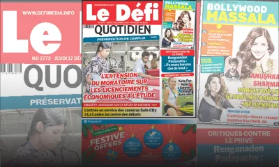 Voici la Une du Défi Quotidien de ce jeudi 17 décembre 2020