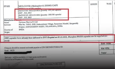 Achat de Molnupiravir : la livraison et la réception de 5 000 comprimés à l’ENT intriguent