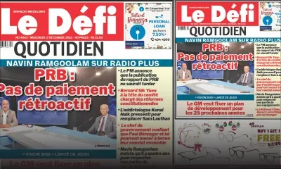 Voici la une du Défi Quotidien de ce Mercredi 17 Decembre 2025