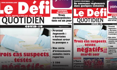 Voici la Une du Défi Quotidien de ce mercredi 18 mars 2020
