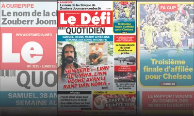 Voici la une du Défi Quotidien de ce lundi 18 avril 2022