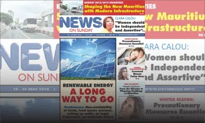 Voici la Une de News On Sunday de ce vendredi 18 mai 2018