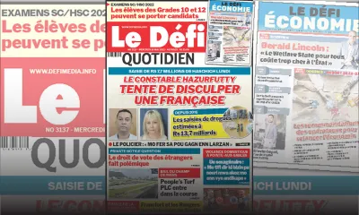Voici la une du Défi Quotidien de ce mercredi 18 Mai 2022