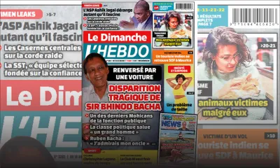 Voici la Une de Le Dimanche/L'Hebdo de ce Dimanche 18 Juin 2023