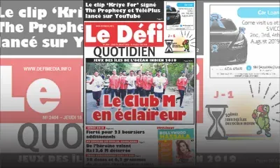 Voici la Une du Défi Quotidien de ce Jeudi 18 Juillet 2019