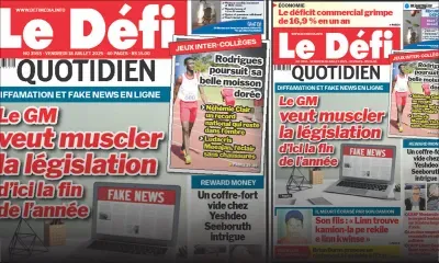 Voici la une du Défi Quotidien de ce Vendredi 18 Juillet 2025