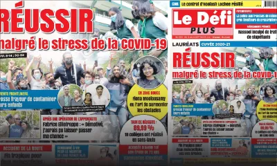 Voici la Une du Défi Plus de ce samedi 18 Septembre 2021