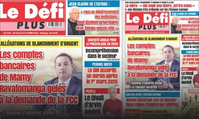 Voici la Une du Défi Plus de ce Samedi 18 Octobre 2025