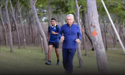 Visite à Rodrigues : Pravind Jugnauth en mode sport