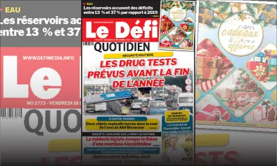 Voici la Une du Défi Quotidien de ce vendredi 18 décembre 2020