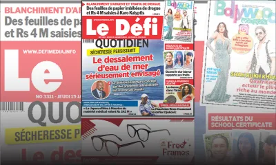 Voici la une du Défi Quotidien de ce jeudi 19 Janvier 2023