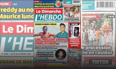 Voici la Une de Le Dimanche/L'Hebdo de ce dimanche 19 Février 2023