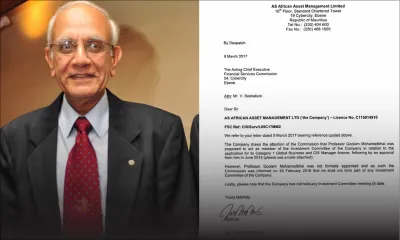 Explications du groupe Sobrinho à la FSC : les intentions du Prof Goolam Mohamedbhai mises de l’avant