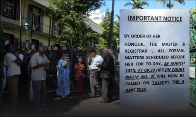 Tous les cas devant la Master and Registrar de ce jeudi renvoyés au 9 juin 