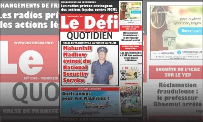 Voici la Une du Defi Quotidien de ce Vendredi 19 Avril 2019