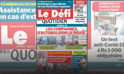 Voici la Une du Défi Quotidien de ce lundi 19 avril 2021