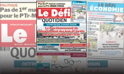 Voici la une du Défi Quotidien de ce Mercredi 19 Avril 2023