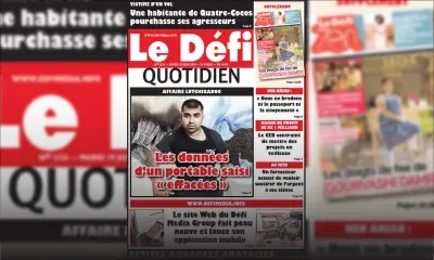 Voici la Une du Défi Quotidien de ce mardi 19 juin 2018