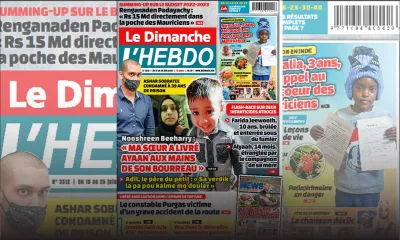 Voici la Une de Le Dimanche/L'Hebdo de ce dimanche 19 Juin 2022