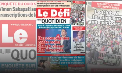 Voici la une du Défi Quotidien de ce Lundi 19 Juin 2023