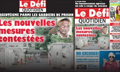 Voici la Une du Defi Quotidien de ce jeudi 19 juillet 2018