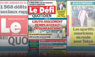 Voici la Une du Défi Quotidien de ce lundi 19 juillet 2021