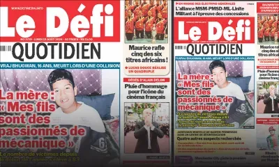 Voici la une du Défi Quotidien de ce Lundi 19 Août 2024