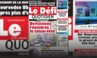 Voici la Une du Defi Quotidien de ce mercredi 19 Septembre 2018