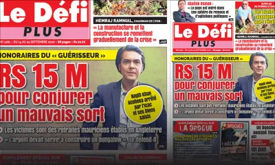 Voici la Une du Defi Plus de ce samedi 19 Septembre 2020