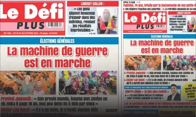 Voici la une du Défi Plus de ce samedi 19 Octobre 2024